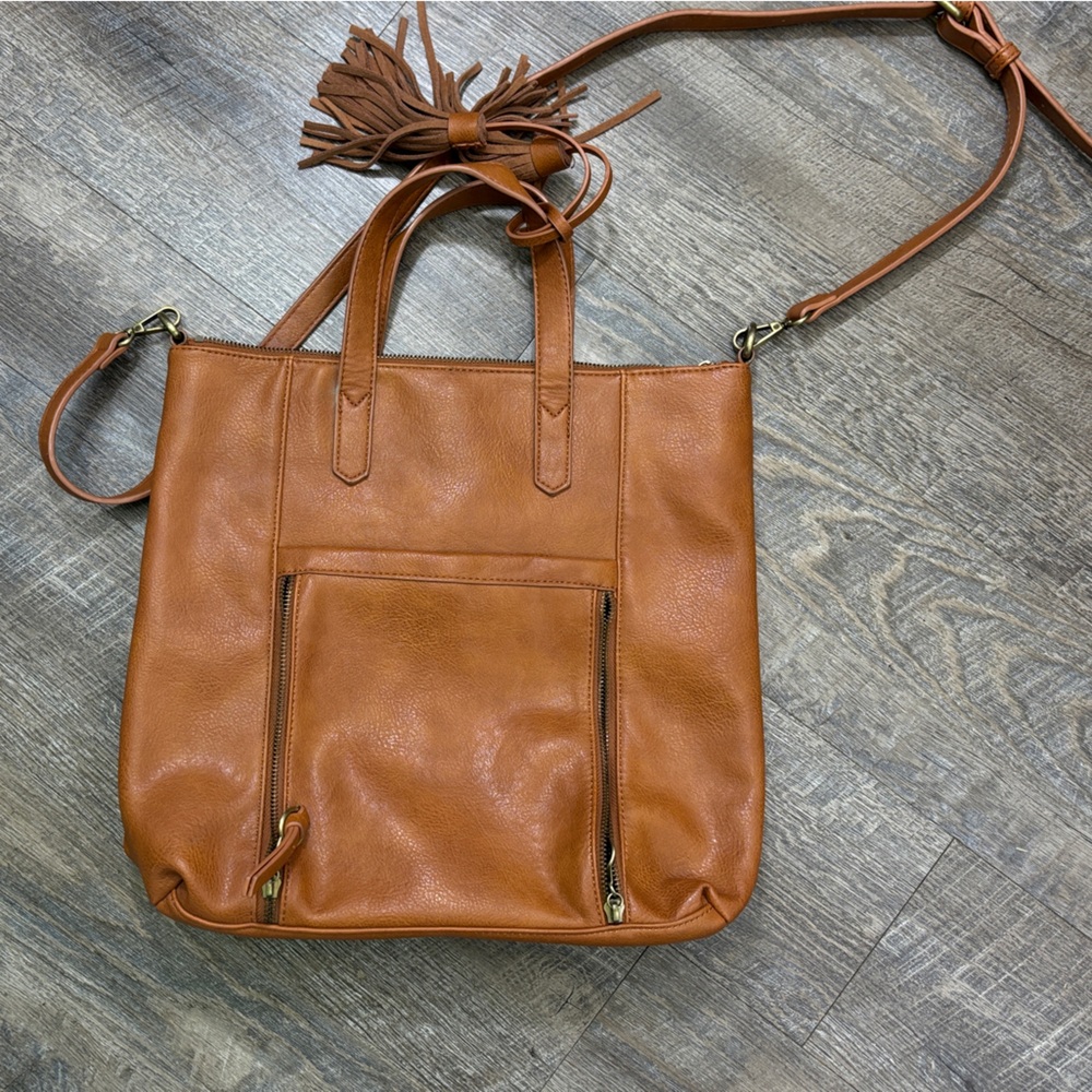 Elegant Faux Tan Leather Women's Bag